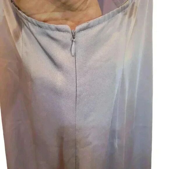 BCBG MAXAZRIA Women's Lavender Acrylic/Poly Satin Long Halter Spaghetti Strap Dr - Picture 7 of 9